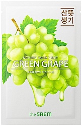 Маска на тканевой основе для лица с экстрактом винограда Natural Green Grape Mask Sheet 21мл, The Saem