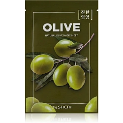 Маска на тканевой основе для лица с экстрактом оливы Natural Olive Mask Sheet 21мл, The Saem