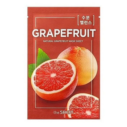 Маска на тканевой основе для лица с экстрактом грейпфрута  Natural Grapefruit Mask Sheet 21мл, The Saem