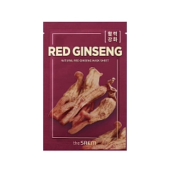 Маска тканевая для лица N с экстрактом женьшеня Natural REd Ginseng Mask Sheet 21мл