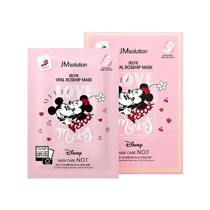 Маска тканевая освежающая с шиповником – Disney collection selfie vital rosehip mask,30мл, JMsolution 